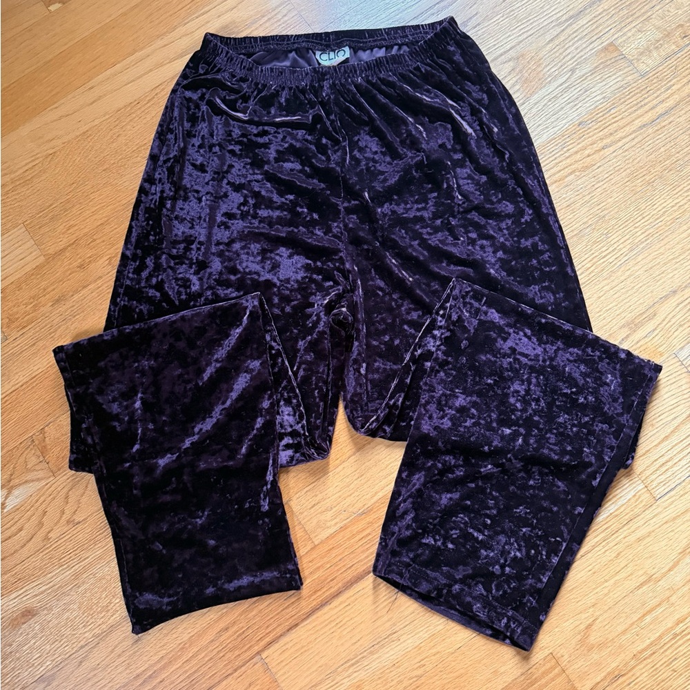 Vintage Clio Deep Purple Velvet Pants